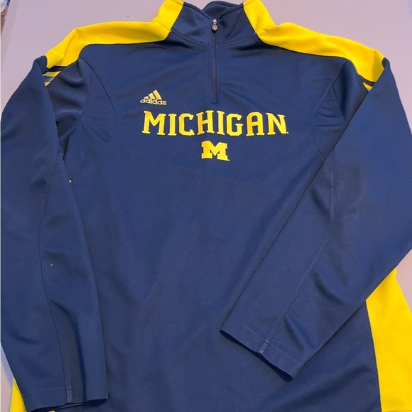 COPY - COPY - Michigan Blue and Yellow Adidas Pullover - Picture 1 of 8